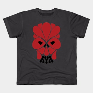 Abstract Red Skull Kids T-Shirt